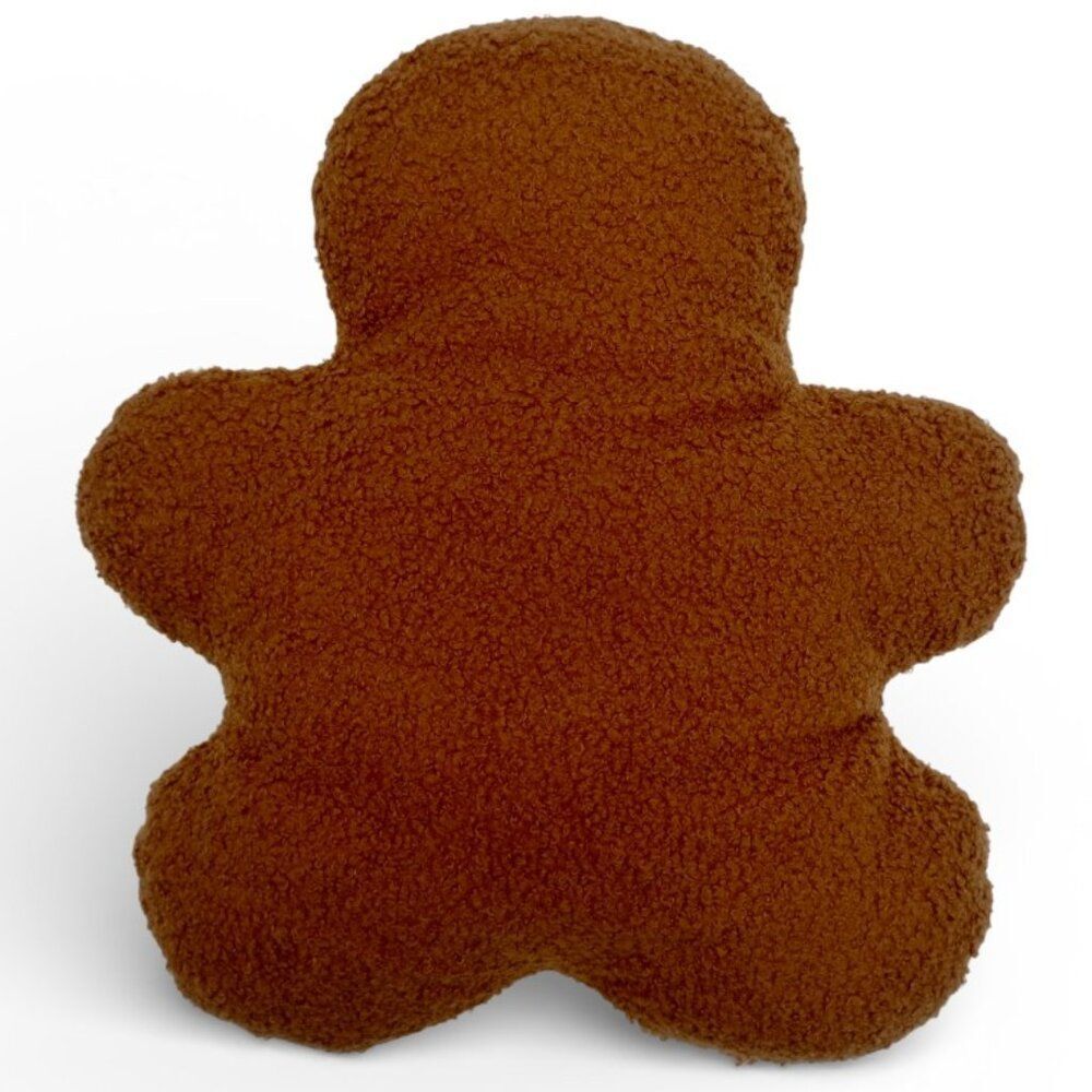 4Pc Gingerbread Man House Snowflake Boucle Sherpa Grandmacore Throw Pillows Set - Picture 3 of 10